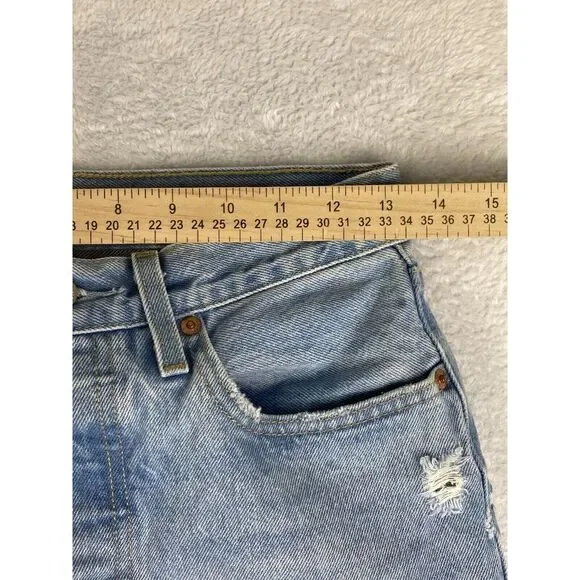 Levi's Womens 501 Jeans‎ Button Fly Distressed Light Wash Size 26x26 - Picture 5 of 15
